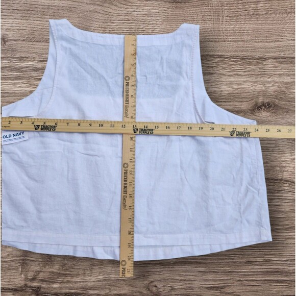Lagenlook Old Navy Linen Crop Tank Top 2X White Capsule Wardrobe Cottage READ - Picture 4 of 11